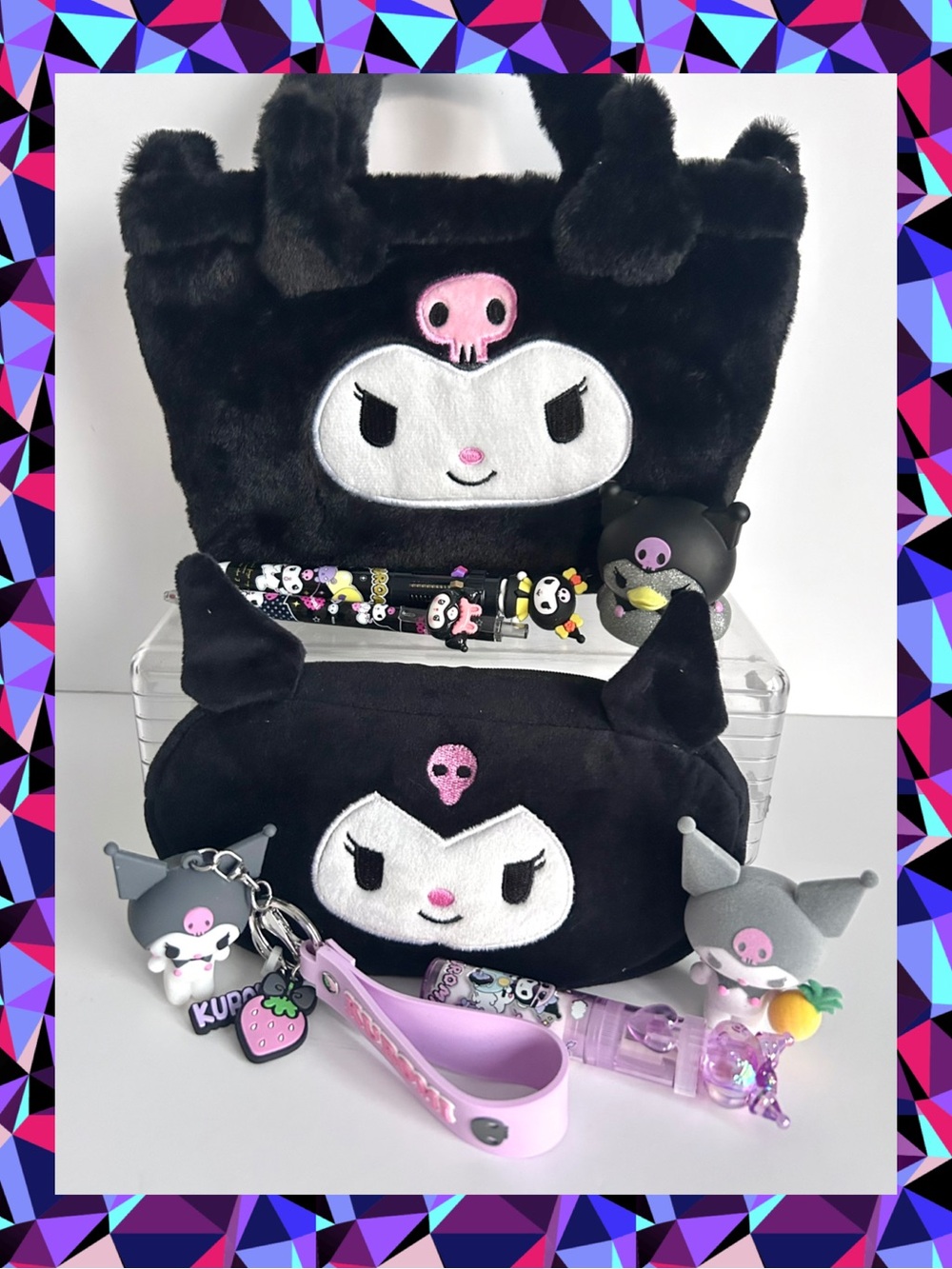💜(KUR359) Kuromi Adorable 8-Piece Purse Bundle!